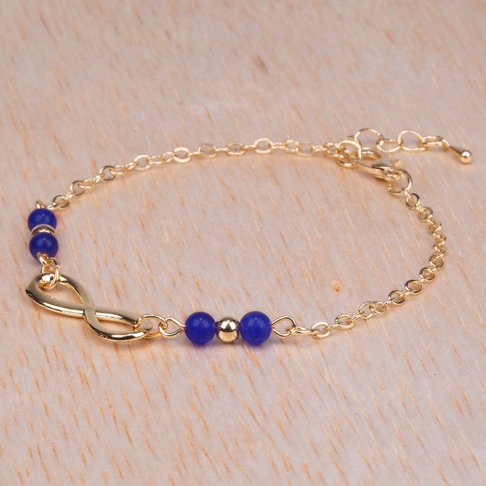 Pulseira de Liga de Ouro com Safira 2 