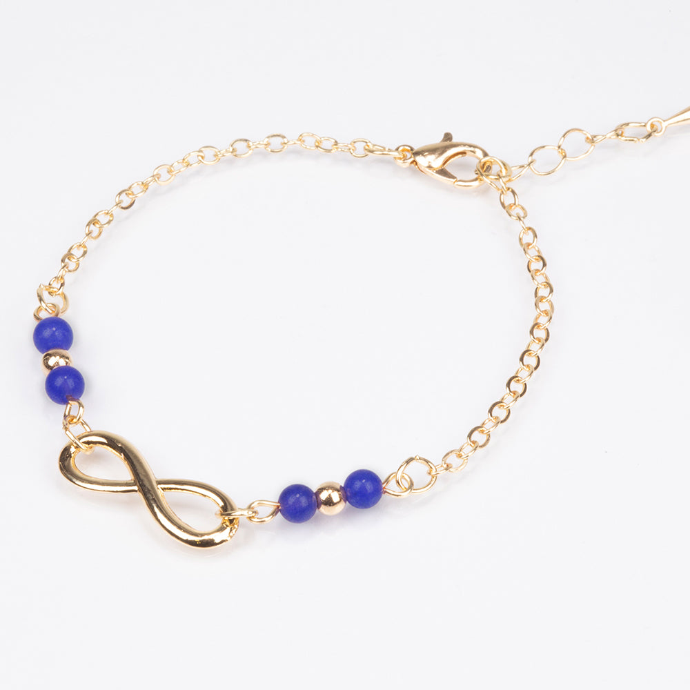 Pulseira de Liga de Ouro com Safira