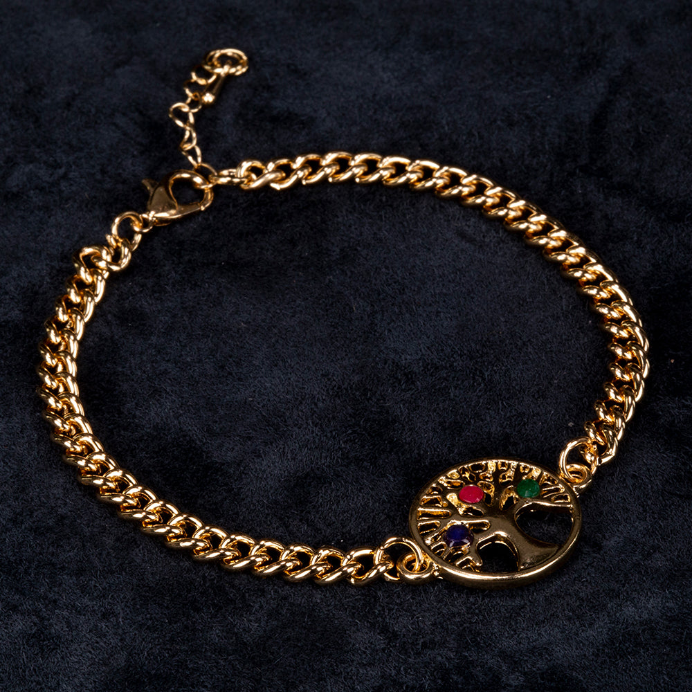 Pulseira de Liga de Ouro com Rubi e Safira 2 