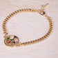 Pulseira de Liga de Ouro com Rubi e Safira