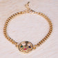 Pulseira de Liga de Ouro com Rubi e Safira