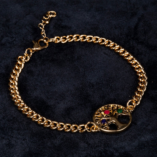 Pulseira de Liga de Ouro com Rubi e Safira