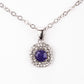 Conjunto de Liga de Ouro com Safira e Cristal Emporia® Branco ( Colar+Brincos+Pendente )