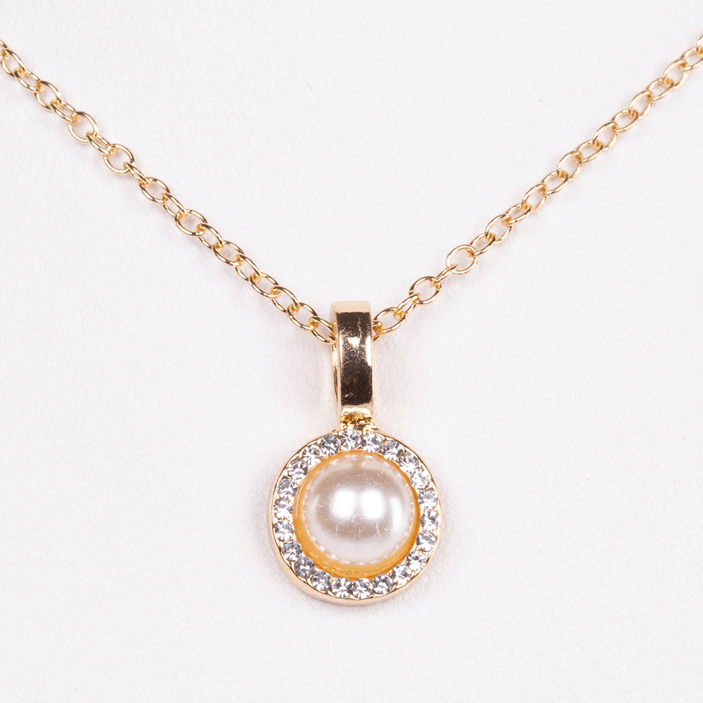 Colar de Liga de Ouro com Cristal Emporia® Branco 3 