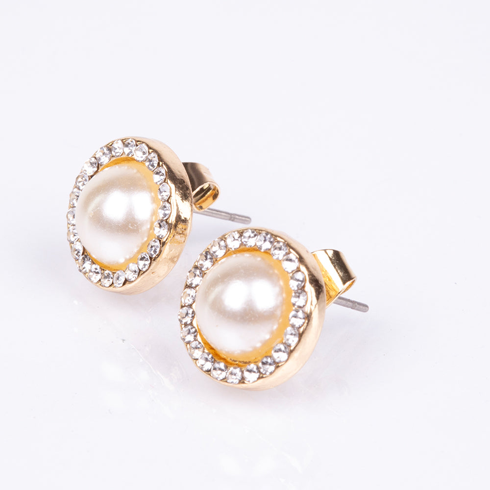 Brincos de Liga de Ouro com Cristal Emporia® Branco 2 