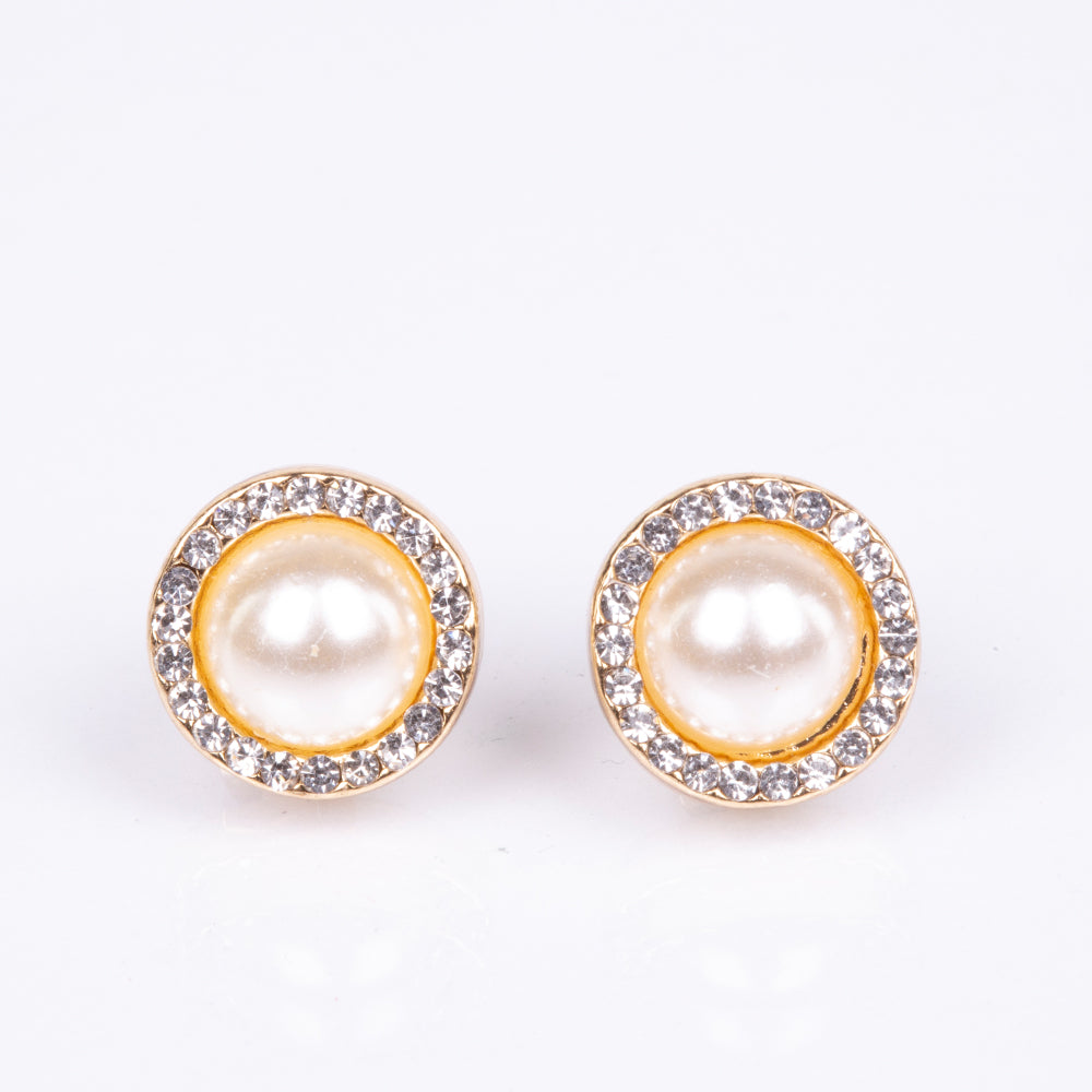Brincos de Liga de Ouro com Cristal Emporia® Branco