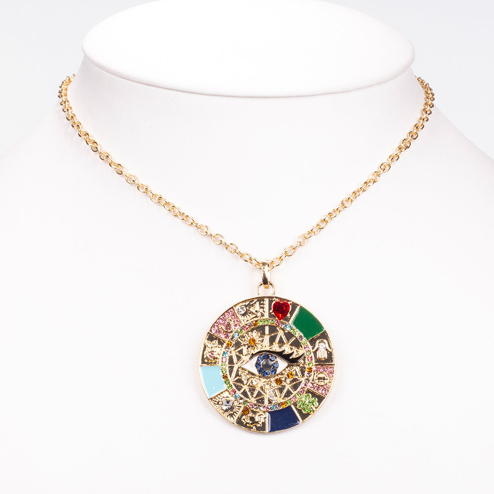 Colar de Liga de Ouro com Safira e Cristal Emporia® Branco 2 