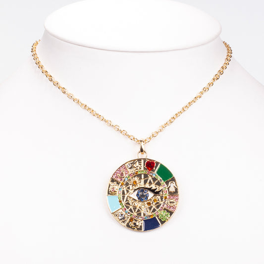 Colar de Liga de Ouro com Safira e Cristal Emporia® Branco