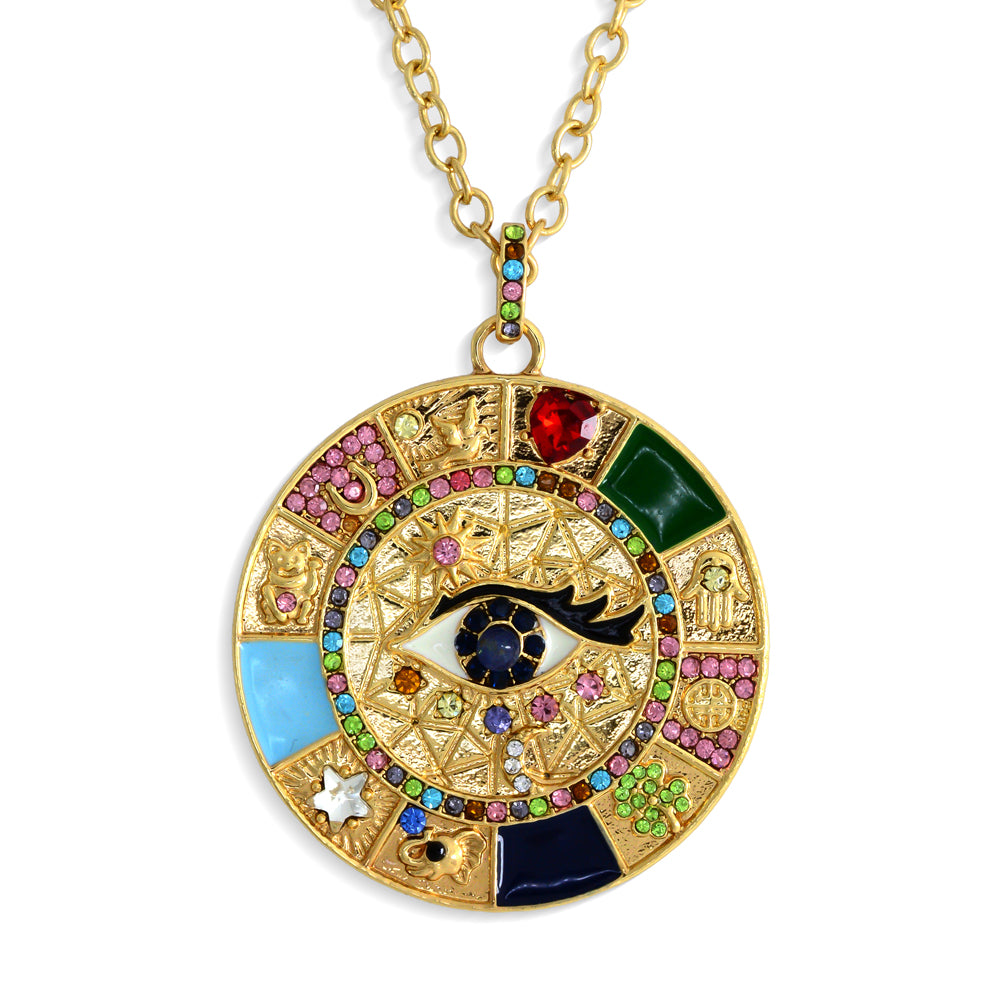 Colar de Liga de Ouro com Safira e Cristal Emporia® Branco
