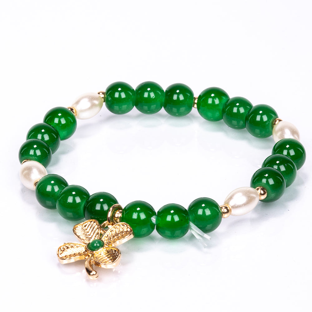 Pulseira Conta com Jade Verde
