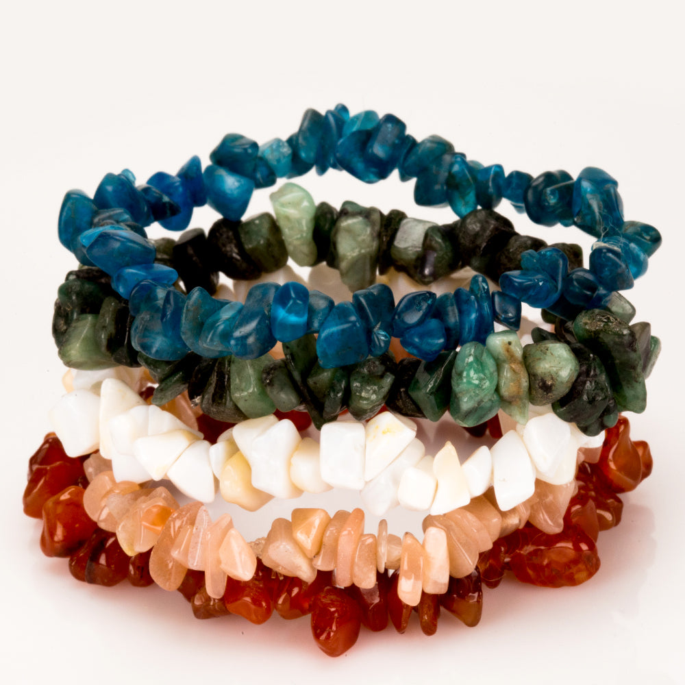 Conjunto com Esmeralda do Brasil e Apatita Néon ( Pulseira ) 8 