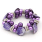 Conjunto com Concha e Cristal Emporia® Roxo ( Colar+Brincos+Pulseira )