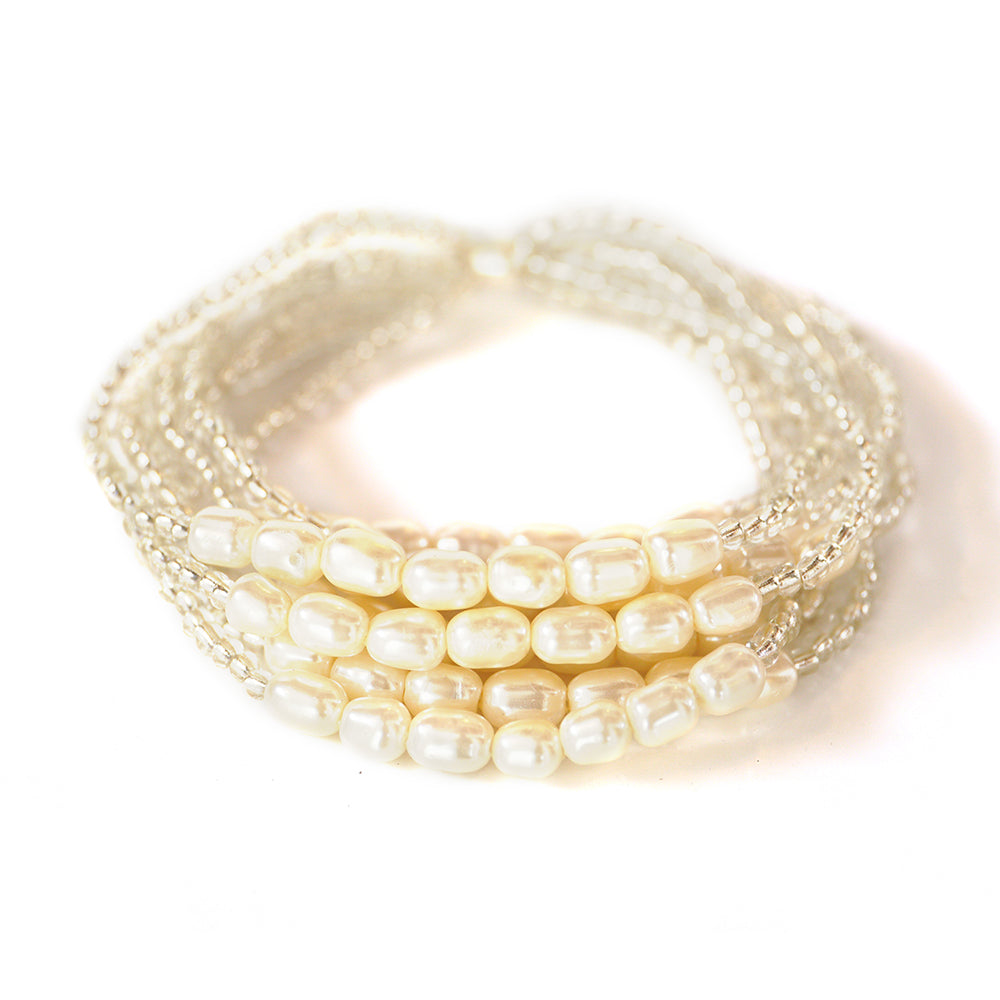 Pulseira com Pérola de Concha e Cristal Emporia® Branco