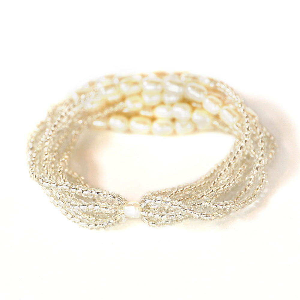 Pulseira com Pérola de Concha e Cristal Emporia® Branco