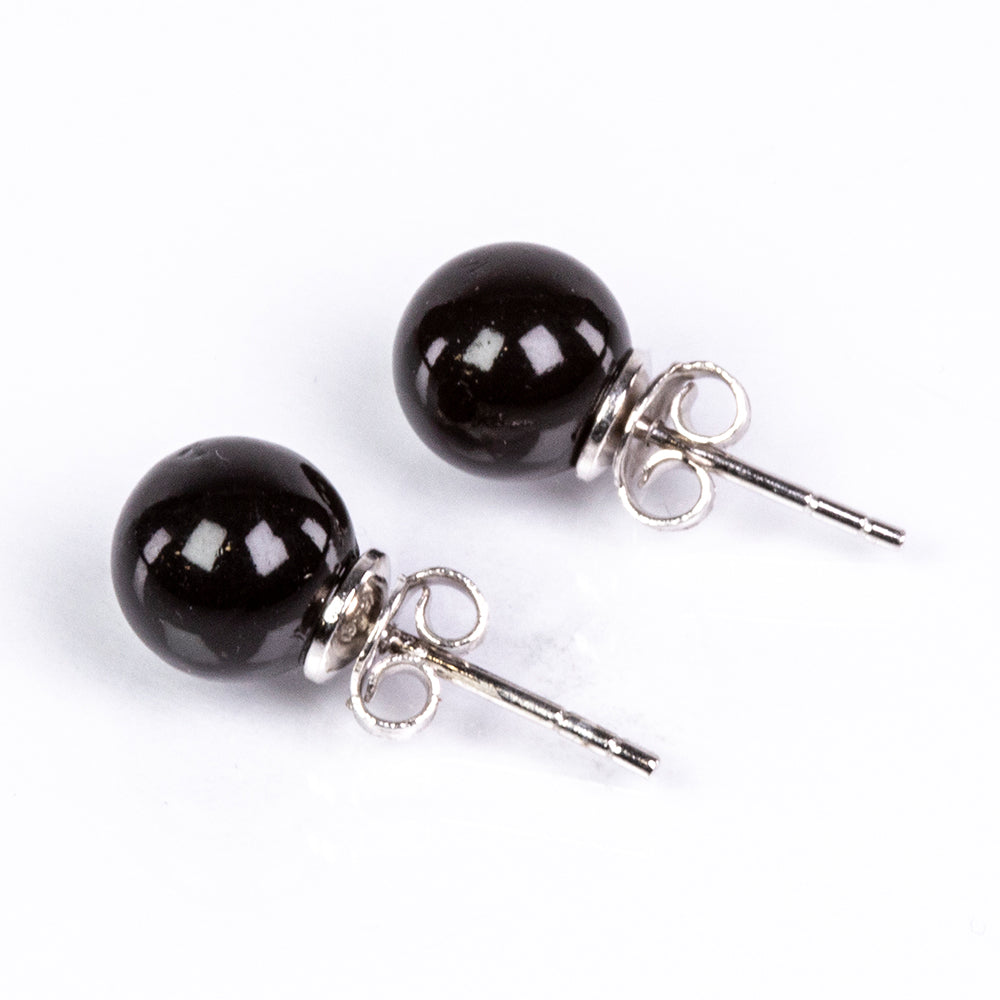 Conjunto de Prata com Pérola Preta de Água Doce ( Colar+Brincos+Pulseira )