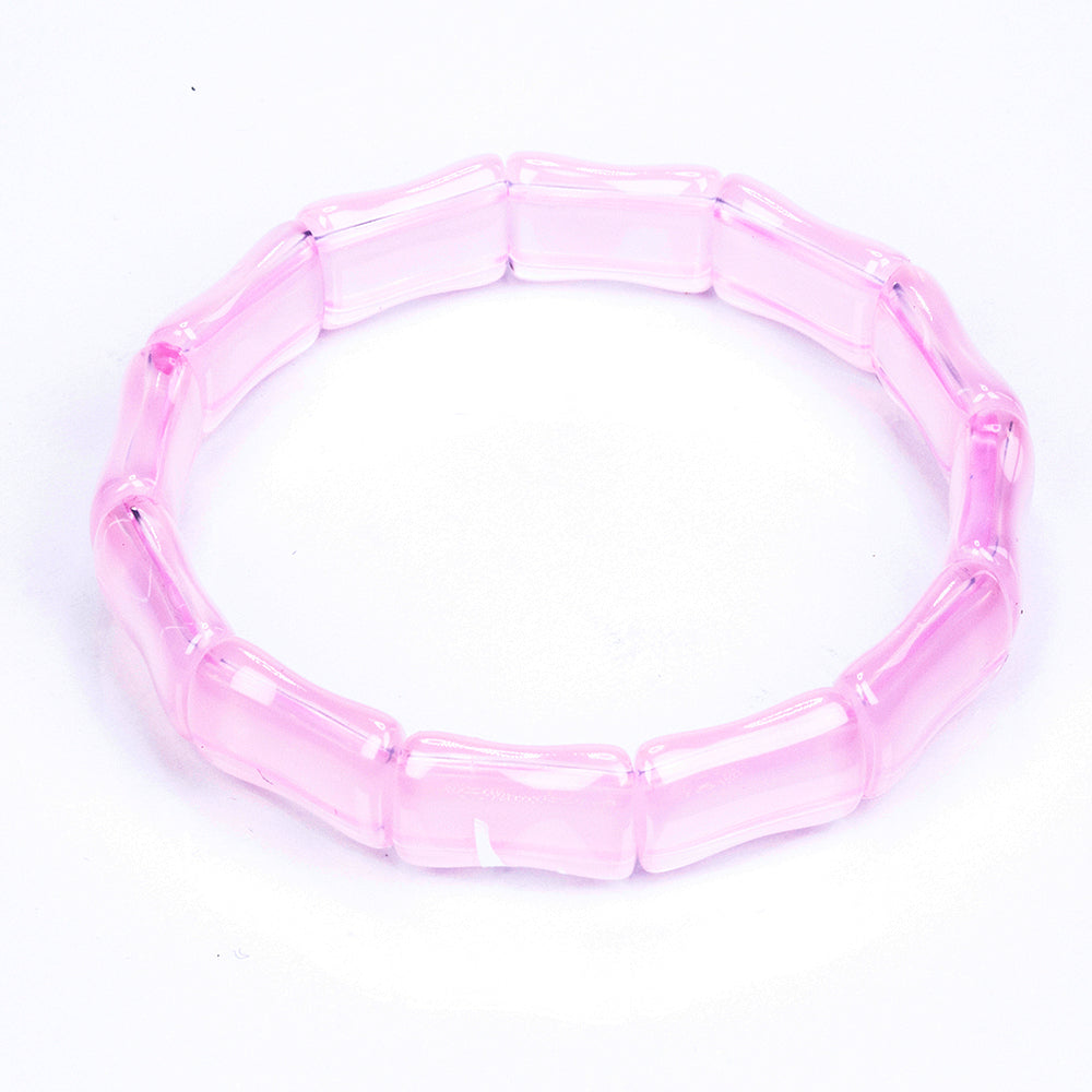 Pulseira Conta com Quartzo Rosa