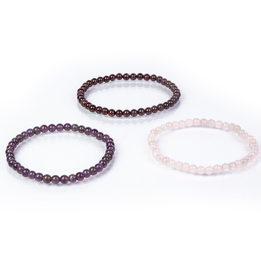 Conjunto com Ametista e Quartzo Rosa ( Pulseira ) 11 