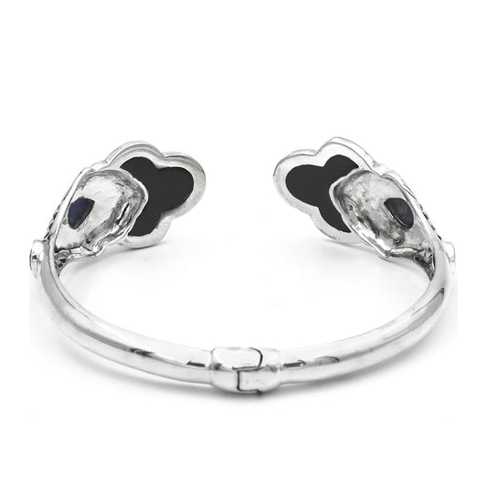 Pulseira de Prata com Concha Abalone e Lápis-lazúli  Contraste: Cabeca de Veado (800)