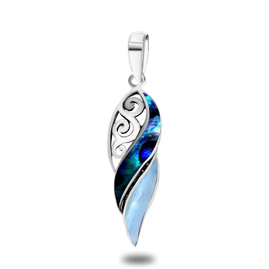 Pendente de Prata com Concha Abalone  Contraste: Cabeca de Veado (800)