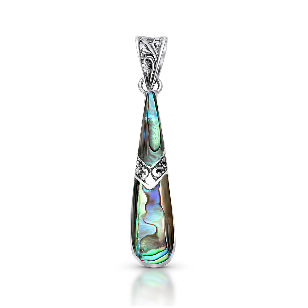 Pendente de Prata com Concha Abalone  Contraste: Cabeca de Veado (800)