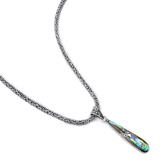 Pendente de Prata com Concha Abalone  Contraste: Cabeca de Veado (800)