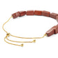 Pulseira de Prata com Banho de Ouro com Jaspe Vermelho