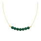 Colar de Prata com Banho de Ouro com Jade Verde