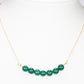 Colar de Prata com Banho de Ouro com Jade Verde