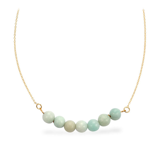 Colar de Prata com Banho de Ouro com Amazonita