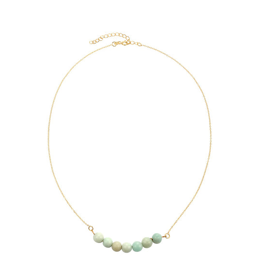Colar de Prata com Banho de Ouro com Amazonita