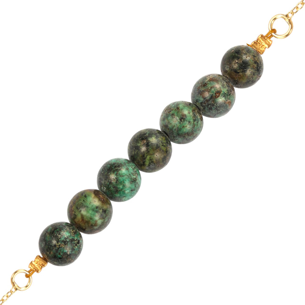 Colar de Prata com Banho de Ouro com Turquesa 3 