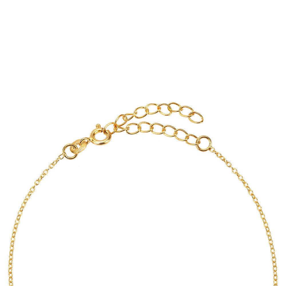 Colar de Prata com Banho de Ouro com Turquesa 4 