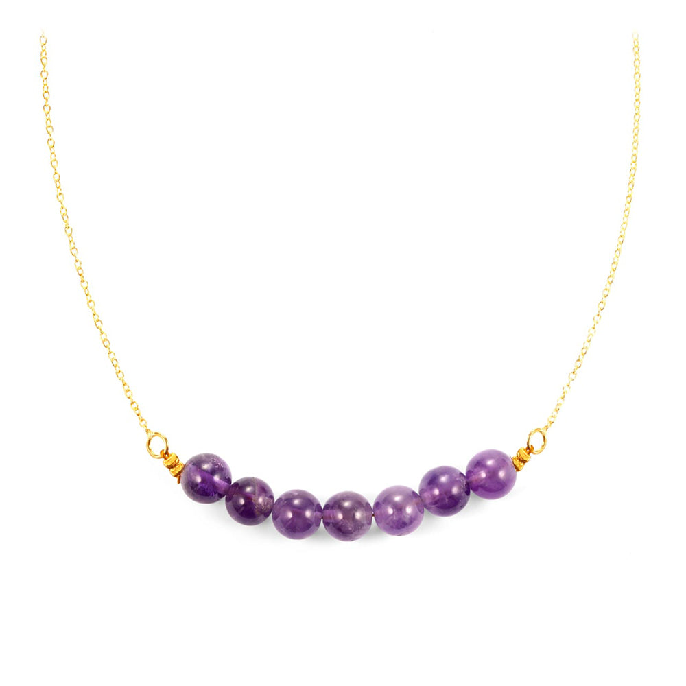 Colar de Prata com Banho de Ouro com Ametista do Brasil 2 