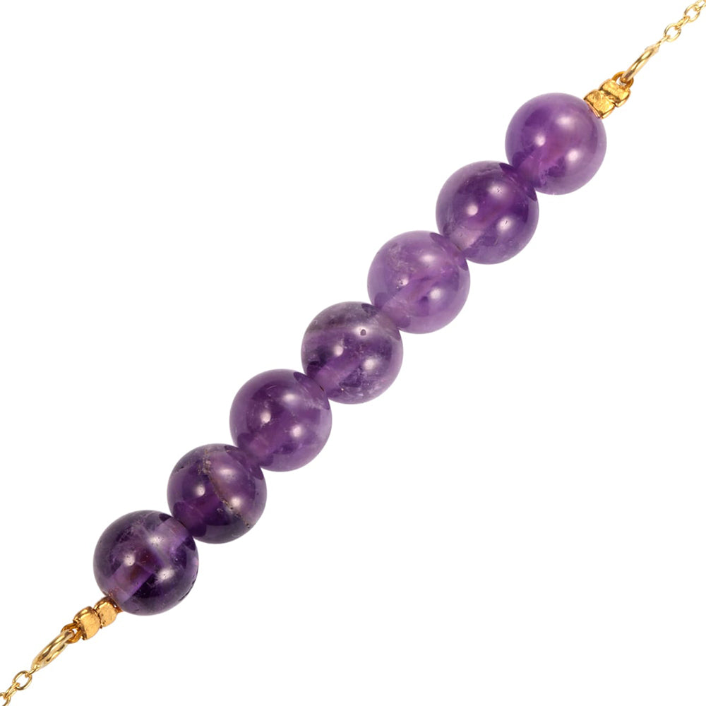 Colar de Prata com Banho de Ouro com Ametista do Brasil