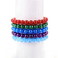 Set of Bracelet with Dyed Amethyst Jade, Green Jade, Light Blue Jade, Dark Blue Jade and Red Jade ATWG: 88.55 cts, AVG: 88.56 grms