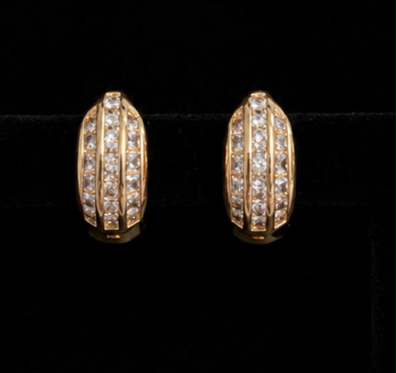 Brincos Aço Inoxidável com Cristal Emporia® Branco 2 