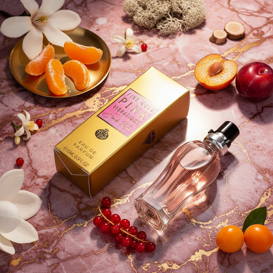 15ml EDP «FINE GOLD PINK VIBRATIONS» - frutado - fragrância cítrica