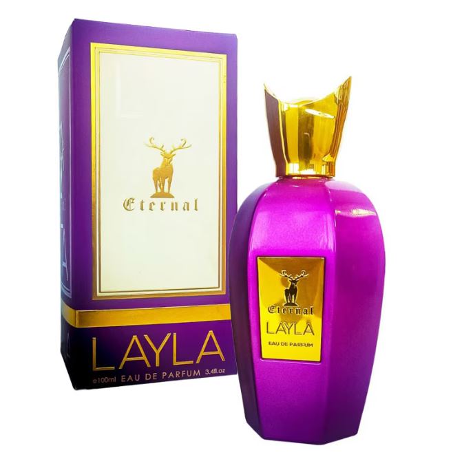 100 ml Eau de Perfume Oriental LAYLA (TOP: GREEN NOTES, FRUITY NOTES, JASMINE; MIDDLE: CEDARWOOD, PATCHOULI, CASHMERE, COUMARIN; BASE: WHITE MUSK, AMBER NOTES, TOBACCO, MUSKY NOTES, VANILLA) 1 