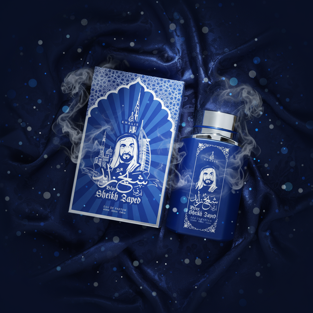 100 ml de Eau de Perfume SHEIKH ZAYED BLUE Fragrância de Oud Almiscarada para Homem