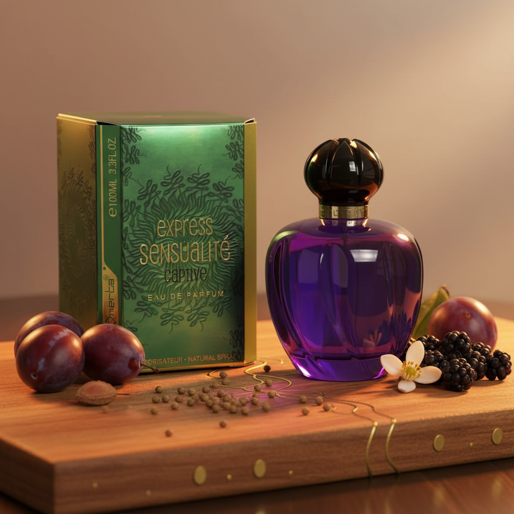 100 ml Eau de Parfum "EXPRESS SENSUALITE CAPTIVE" Fragrância Frutada Floral para Mulheres, com alto teor de óleo perfumado 6% 1 