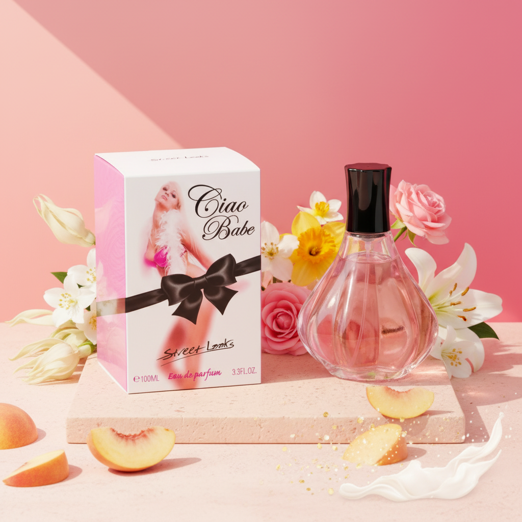 100 ml Eau de Parfum "CIAO BABE" Fragrn|ancia Frutada Floral para Mulheres, com alto teor de óleo perfumado 2%