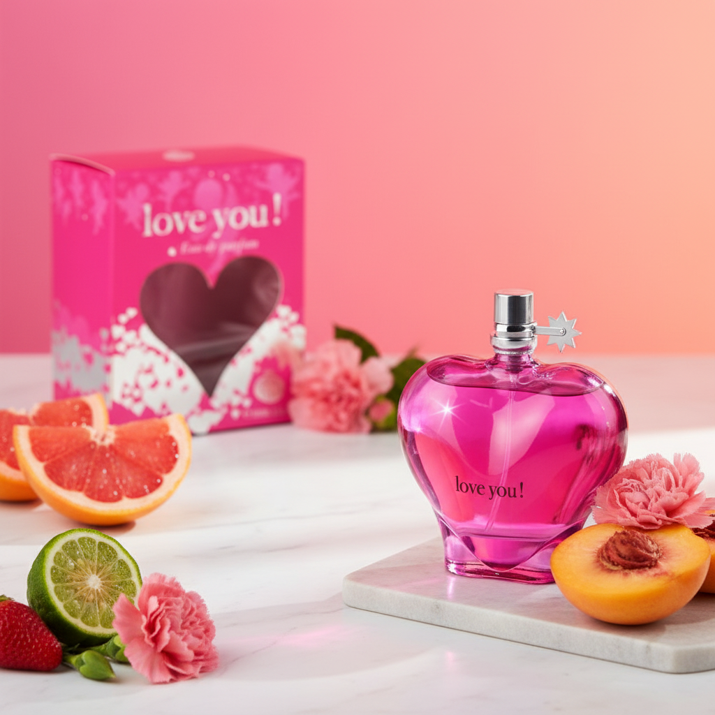100 ml Eau de Perfume "Love You Pink" Fragrância Frutal - Cítrica para Mulheres