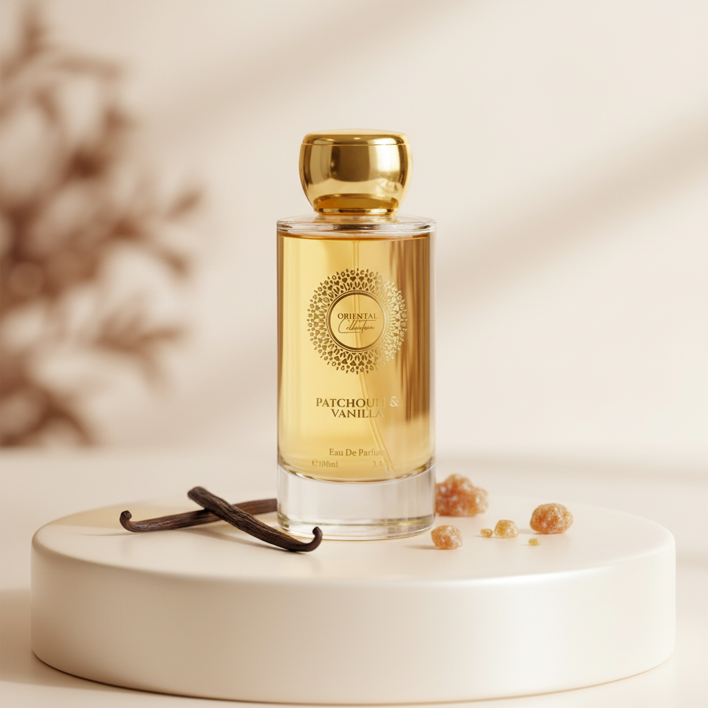 100 ml EDP PATCHOULI & Baunilha Fragrância feminina oriental amadeirada, elegante e aromática