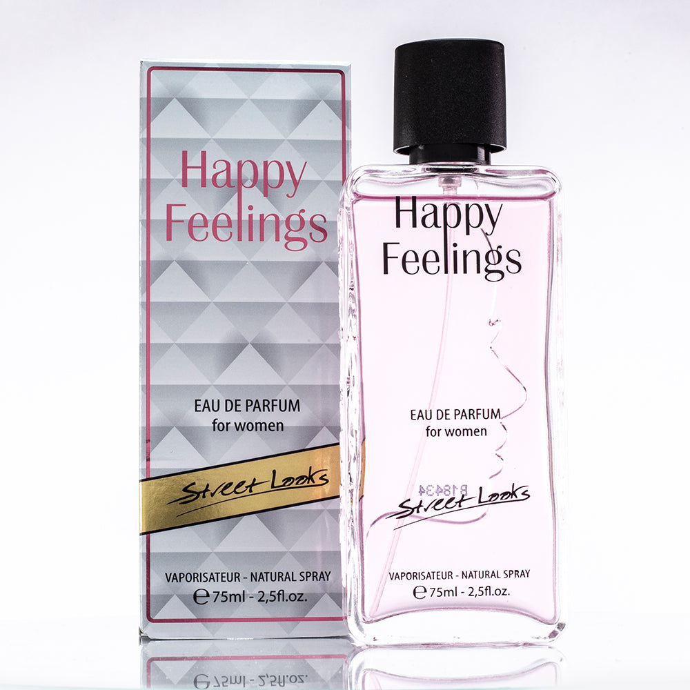 75 ml EDP HAPPY FEELINGS, fragrância floral para mulher