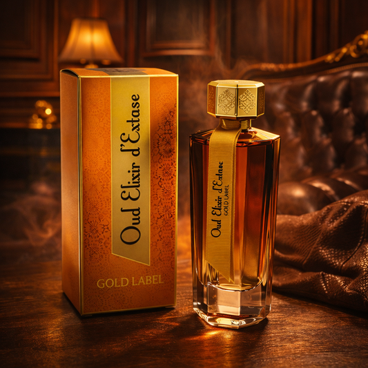 "Oud Elixir d’Extase Gold Label" EDP 100 ml – fragrância amadeirada-chipre