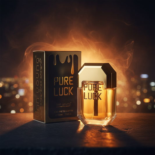 Linn Young EDT 100 ml "Pure Luck" – fragrância amadeirada e picante