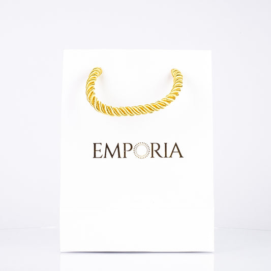 Elegante Saco de Papel Branco Emporia, 22x15x6 cm