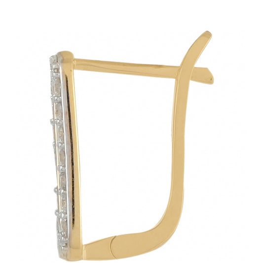 Brincos de Ouro 14K com Diamante Branco  Contraste: Cabeca de Pato