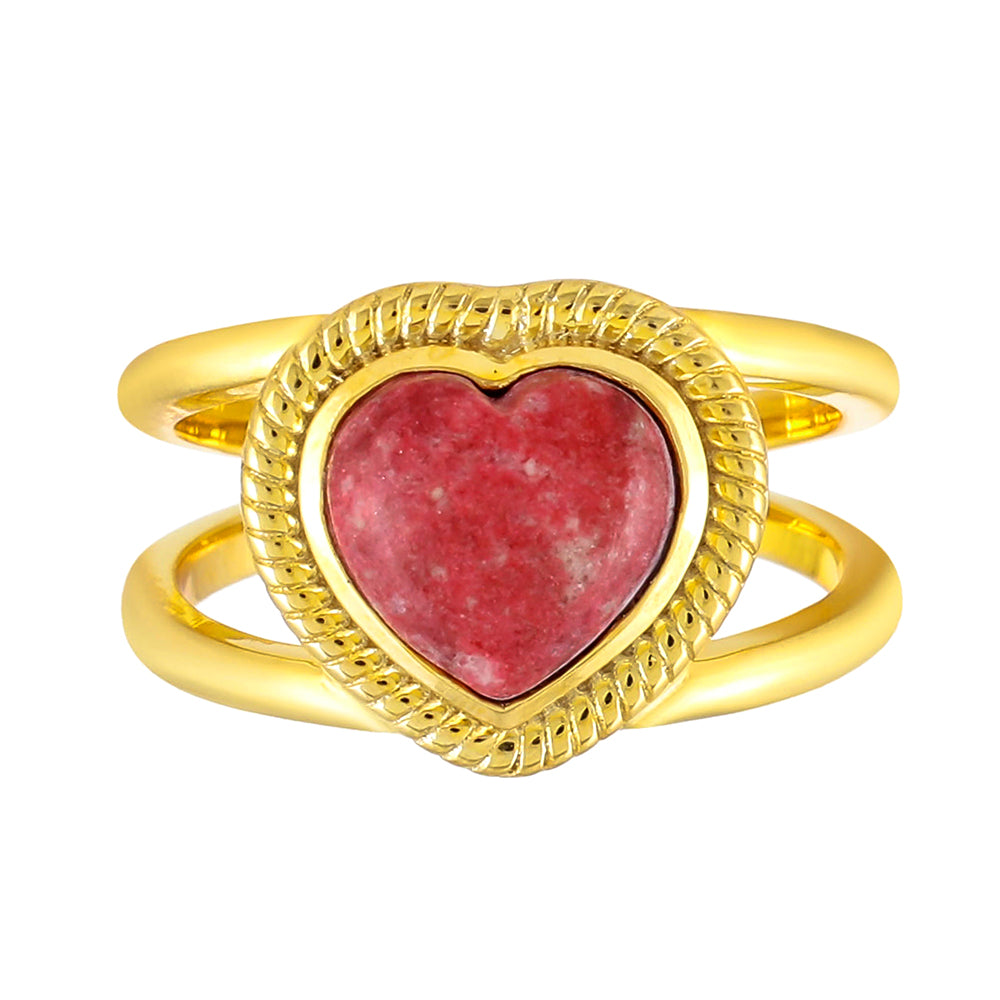 Anel de Prata com Banho de Ouro com Thulite  Contraste: Cabeca de Veado (800) 1 