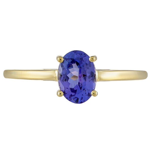 Anel de Ouro com Tanzanite AAA  Contraste: Cruz missionária